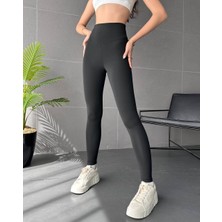 Linoş Kids Toparlayıcı Etkili Siyah Yüksek Bel Kadın Günlük ve Spor Tayt