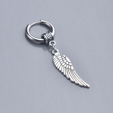 İdol Avm Sallanan Kartal Kanadı Tek Çelik Küpe Takı Aksesuar