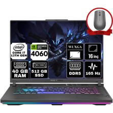 Asus Rog Strix G16 Intel Core I7 13650HX 40GB 512GB SSD RTX4060/8GB 165Hz W11H 16" Wuxga Taşınabilir Bilgisayar G614JV-N3452-A49