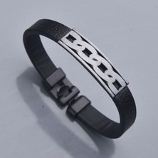 İdol Avm Zincir Desenli Erkek Deri Bileklik Takı Aksesuar B24 T5