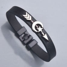 İdol Avm Erkek Deri Bileklik Ay Yıldız Ok Takı Aksesuar B24 T5