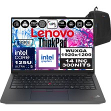 Lenovo Thinkpad E14 Gen6 Intel Core Ultra 5 125U 80GB 1tb SSD Intel® Aı Boost 14" Wuxga IPS Freedos Taşınabilir Bilgisayar 21M7002PTXF27 + Zetta Çanta