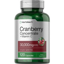 Horbäach Cranberry Concentrate Extract Pills + Vitamin C 30,000 Mg 120 Kapsül