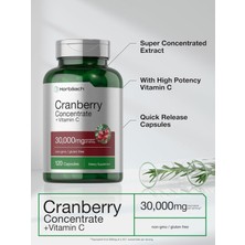 Horbäach Cranberry Concentrate Extract Pills + Vitamin C 30,000 Mg 120 Kapsül