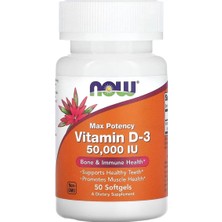 Now foods Vitamin D3 Max Potency 50,000 Iu 50 Softgels