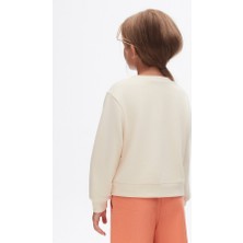 Çiçek Desenli Uzun Kollu Kız Çocuk Sweatshirt 4-8 Yaş 37516