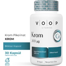 Voop Krom Pikolinat 200 µg(MİKRO GRAM) | 30 Bitkisel - Vegan Kapsül