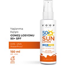 Voop Vücut & Yüz Güneş Kremi Çok Yüksek Koruma 50 Spf - 150 ml | Coenzyme Q10 Ve Hyaluronik Asit