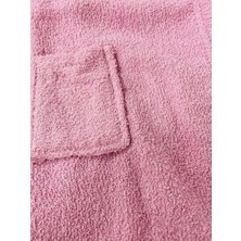 Hera Textile Kapüşonlu ve Kemerli Pamuklu PEMBE Erkek-Kız Genç Çocuk Bornozu(PAMUKLU-KELEBEK NAKIŞLI-YUMUŞAK)