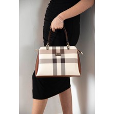 Silver & Polo Krem - Taba SP972 Kadın El Çantası