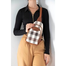 Silver & Polo Krem - Taba SP959 Kadın Bel Çantası