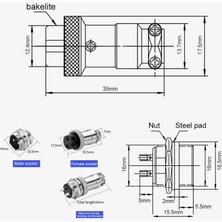 Kiegs Mike Konnektör 2-Pin 16MM - Dişi +Erkek  (Takım)