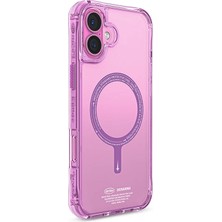 Skinarma iPhone 16 Uyumlu Kılıf Skinarma Şeffaf Airbag Tasarımlı Magsafe Şarj Özellikli Saido Kapak Pembe