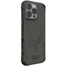 Skinarma iPhone 16 Pro Uyumlu Kılıf Magsafe Şarj Özellikli Metal Kamera Çerçeveli Skinarma Mecha Serisi Olive