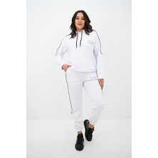 Kadın Büyük Beden Aksesuar Çıtçıt Detaylı Eşofman Takımı 8144-25