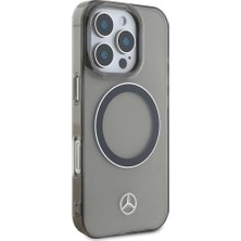 Mercedes-Benz iPhone 16 Pro Max Kılıf Mercedes-Benz Orjinal Lisanslı Magsafe Özellik Saydam Yüzey Ring Siyah