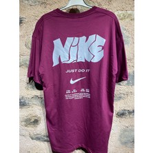 Moneliz Monelizmen Nike Baskılı Mor Oversize T-Shirt