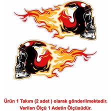 Sticker Usta Speed Hız Kasklı Kurukafa 2 Adet Sticker 00515