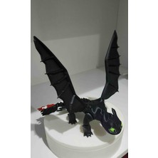 Ejderhanı Nasıl Eğitirsin? 3D Mega Boy 30CM Dişsiz Toothless Siyah Hareketli Ejderha Figür