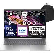 Hp Probook 460 G11 Intel Core Ultra 7 155U Ddr5 48GB 1tb SSD Intel® Aı Boost 16" Wuxga IPS Freedos Taşınabilir Bilgisayar A23BCEAF18 + Zetta Çanta