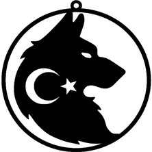 İglii Metal Kurt Ay Yıldız Araba Dikiz Ayna Süsü Oto Aksesuar