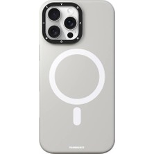 YoungKit iPhone 16 Pro Uyumlu Kılıf Magsafe Şarj Özellikli Kamera Standlı Youngkit Bitty Cream Kapak Gri