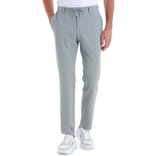 Gri Dinamik Fit Kareli Yandan Cepli Jogger Pantolon