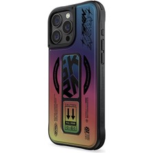 Skinarma iPhone 16 Pro Uyumlu Kılıf Skinarma Holografik Tasarımlı Standlı Deri Görünümlü Kira Kobai Colorful