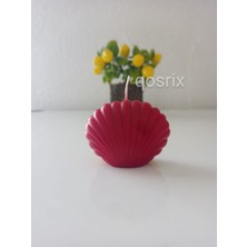 qosrix Kırmızı Mini Istiridye Deniz Kabuğu Soya Doğal Vanilya Kokulu Mum Dekoratif 1 Adet