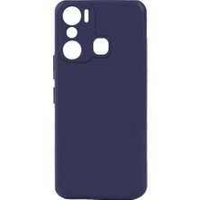 noktaks - İnfinix Hot 20i - Kılıf Mat Soft Esnek Biye Silikon - Lacivert - T26153