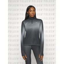 Nike Dri-Fit Kadın Spor Üst Swoosh Gradient Desenli Siyah Rahat Kesim Yazlık Üst