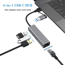 Thot USB ve Type-C Hub 3.0 To RJ45 Ethernet 1000 Mbps Gigabit ve USB 3.0 Çoklayıcı Dönüştürücü 3 Port USB