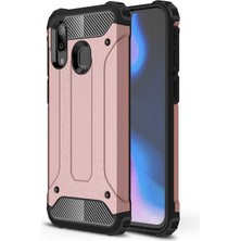 noktaks - Samsung Galaxy A30 - Kılıf Çift Katman Zırh Tank Crash Military Kapak - Mavi - T7955