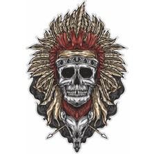 Sticker Usta Kızılderili Kabile Şefi Kurukafa Sticker 00521