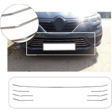 Brsplast Renault Megane 4 Uyumlu 2016-2020 Krom Ön Tampon Çıtası 7 Parça Paslanmaz Çelik