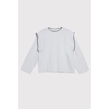 Babokah Triko Detaylı Yumuşak Uzun Kol Boxy Üst