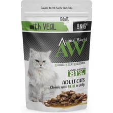 Animal World Dana Etli Yetişkin Kedi Konservesi 80 gr