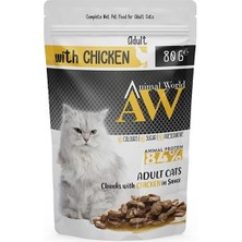 Animal World Tavuklu Yetişkin Kedi Konservesi 80 gr