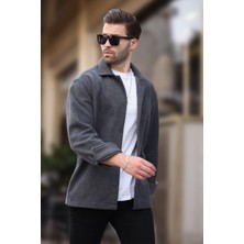 Füme Düğmeli Erkek Polar Gömlek 6753
