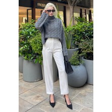 Antrasit Balıkçı Yaka Örme Triko Kazak MG2172