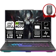 Asus Rog Strıx G16 Intel Core I9-14900HX 8gb 4tb SSD RTX4070/8GB 16" Wuxga 165Hz W11H Taşınabilir Bilgisayar G614JIR-N3087-A36 & Anzar Mouse