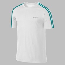 Poseidon Storm Yeni Seri Erkek Beyaz Dri Kumaş Düz Yuvarlak Yaka Kısa Kol T-Shirt S-3xl