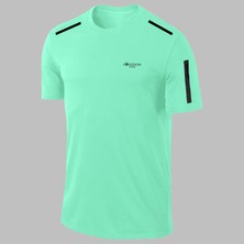 Yeni Seri Büyük Beden Erkek Su Yeşili  Dri-Fit Kumaş  Bisiklet Yaka Sporcu Günlük T-Shirt   (4xl- 10XL)