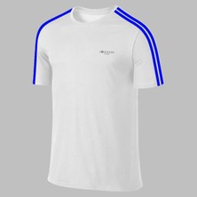 Poseidon Storm Yeni Seri Büyük Beden Erkek Beyaz Dri-Fit Kumaş Baskısız Günlük Rahat T-Shirt (4xl- 10XL)