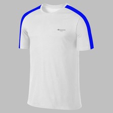 Poseidon Storm Yeni Seri Büyük Beden Erkek Beyaz Dri-Fit Kumaş Fit Yuvarlak Yaka Kısa Kol T-Shirt (4xl- 10XL)