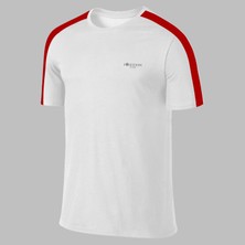 Poseidon Storm Yeni Seri Büyük Beden Erkek Beyaz Dri-Fit Kumaş Baskısız Yuvarlak Yaka Kısa Kol T-Shirt (4xl- 10XL)