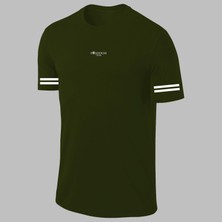 Poseidon Storm Yeni Seri Büyük Beden Erkek Haki Dri Kumaş Yürüyüş ve Koşu Için Konforlu Sıfır Yaka T-Shirt (4xl- 10XL)