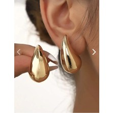 Kadın Çelik Gözyaşı Bottega Damla Küpe Gold