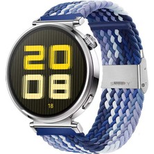 Sneezy Huawei Watch Gt 5 41MM Ile Uyumlu Metal Klips Solo Fiberlink Kumaş Örgü Kordon