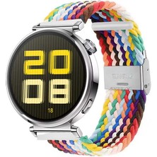 Sneezy Huawei Watch Gt 5 41MM Ile Uyumlu Metal Klips Solo Fiberlink Kumaş Örgü Kordon